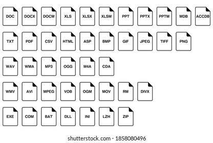 Simple file format icon set