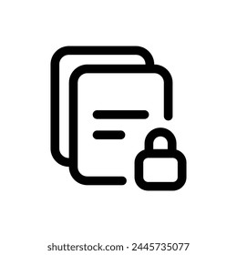 Icono de línea Simple File Protection aislado sobre fondo blanco