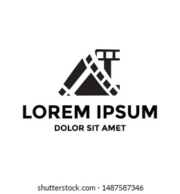 simple fill stripe roll logo design template