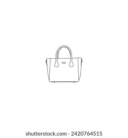 Simple filled women's handbags. Sale shopping bag icon. Vector illustration on a white background. Shopping bag and handbag line icon set, bag vector icon collection, linear style pictogram pack. 
