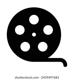 Simple Film solid icon. The icon can be used for websites, print templates, presentation templates, illustrations, etc