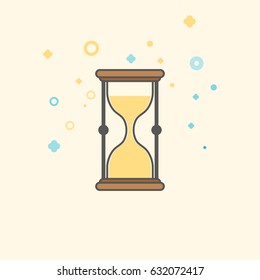 Simple Business and  Finance Vector Flat Icon. Classic hourglass as symbol of quick service. Flat style icon. 
