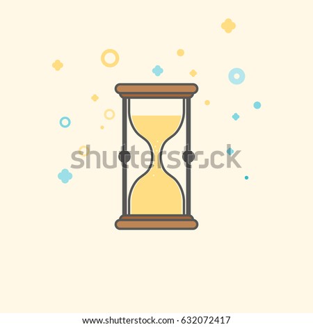 Simple Business and  Finance Vector Flat Icon. Classic hourglass as symbol of quick service. Flat style icon. 
