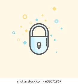 Simple Business and  Finance Vector Flat Icon. Classic padlock as symbol of protection. Flat style icon. 
