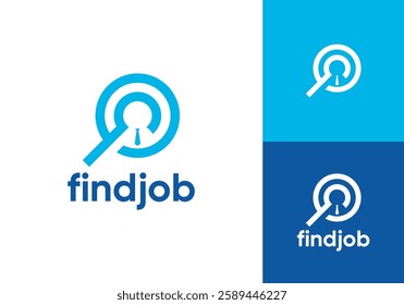 simple find job logo. creative search work vector graphic design
