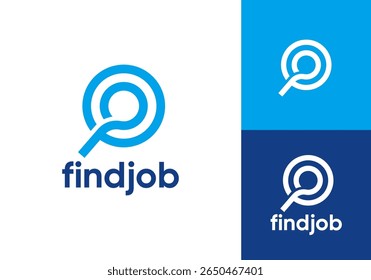 Logo de búsqueda de trabajo simple. Diseño gráfico de Vector de búsqueda creativa