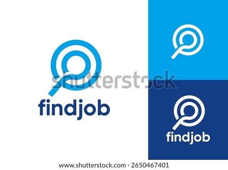 simple find job logo. creative search work vector graphic design