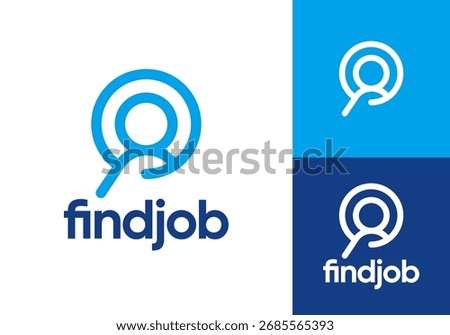 simple find job logo. creative search work vector graphic design	
