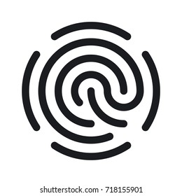 Simple fingerprint icon isolated on white background. Easy editable vector illustration