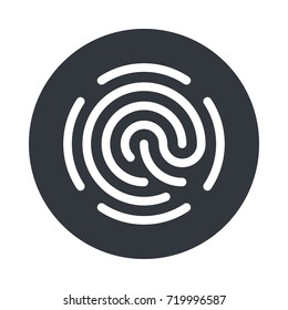 Simple fingerprint icon on white background. Easy editable vector illustration