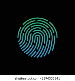 Simple fingerprint logo icon vector