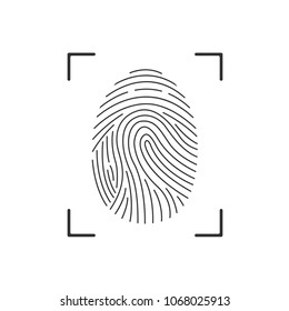 Simple Fingerprint scan icon. Security concepts, Identification and authentication