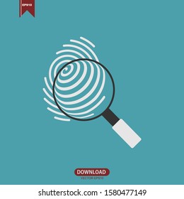 Simple fingerprint,personal identity concept logo vector design