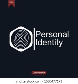 Simple fingerprint,personal identity concept logo vector design