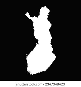 Simple Finland Map Isolated on Black Background, can be used for business designs, presentation designs or any suitable designs.