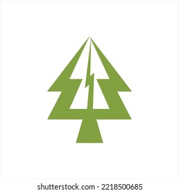 Simple Fir Tree Illustration Vector Logo Design.