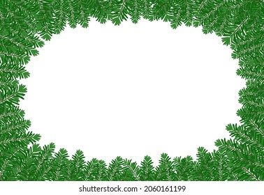 Simple fir tree leaf frame. Vector illustration.