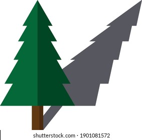 vector de árbol de abetos simple con sombra