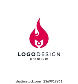 simple fire and book for education, science, knowledge and school logo design