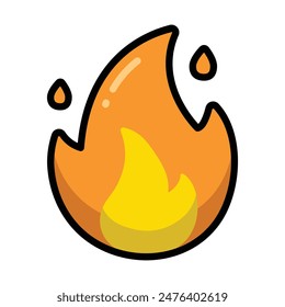 Simple Fire colorful icon Illustration. The icon illustration can be used for websites, print templates, presentation templates, illustrations, etc