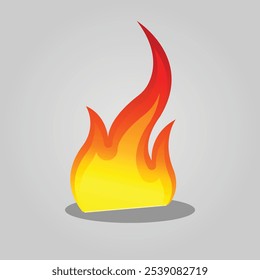 A simple fire flame icon with bold, flowing lines, capturing the essence of a flickering flame. Ideal for emergency symbols, energy concepts, or designs needing a dynamic, fiery element.