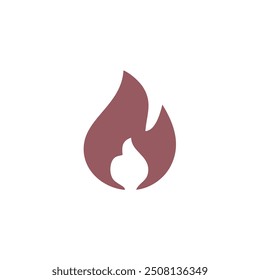 Simple fire flame icon design. A minimalist, flat design of a fire flame. Ideal for use as a symbol for heat, passion, or energy.