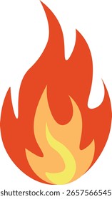 Einfaches Feuerflammensymbol, Wärme- und Energiesymbol