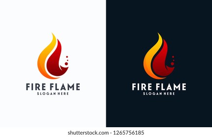 Simple Fire Flame logo designs concept vector, Fire Icon logo template