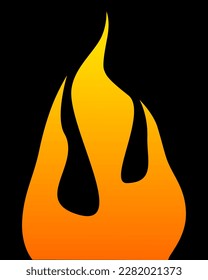 Simple Fire Flame Orange to Yellow Gradient Graphic Asset