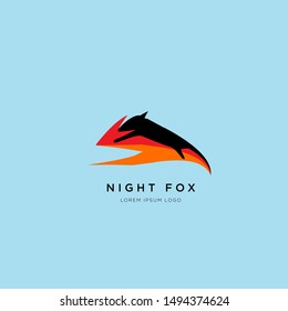Simple Fire Fox Geometric Illustration Logo Design 