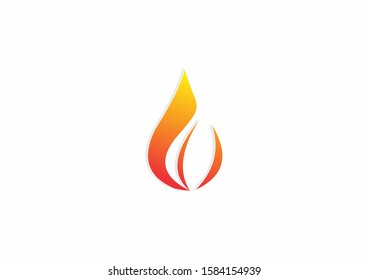 Simple fire hot logo design template