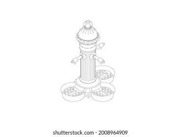 Simple fire hydrant sketch vector design