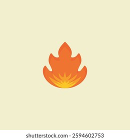 Simple Fire Illustration in Flat Design 