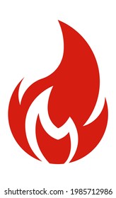 einfache Feuergrafik mit Buchstabe M im Inneren