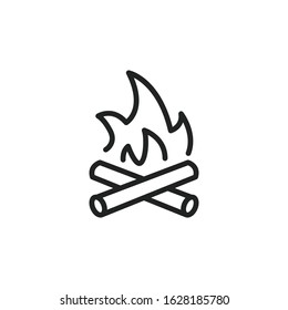 Simple fire line icon. Stroke pictogram. Vector illustration isolated on a white background. Premium quality symbol. Vector sign for mobile app and web sites.