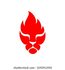 simple fire lion logo vector