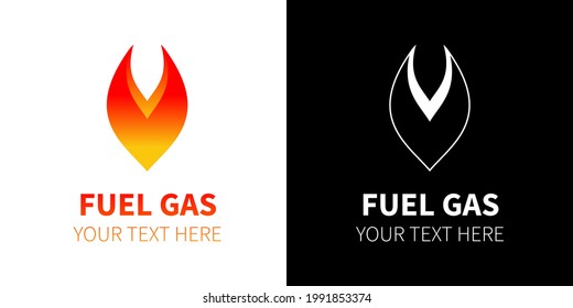 einfaches Feuerlogo, Feuerwehr- und Gaslogo-Illustration für Firmenlogos und Markenlogos