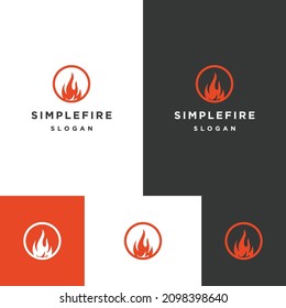 Simple Fire logo icon flat design template 