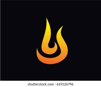 Simple Fire Logo Icon Template