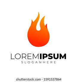 Simple Fire logo with modern color gradient style vector