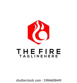 Simple fire logo template vector