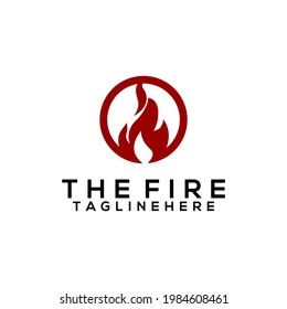 Simple fire logo template vector