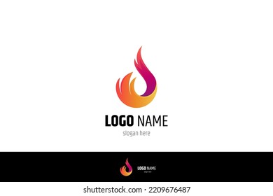 simple fire symbol logo design