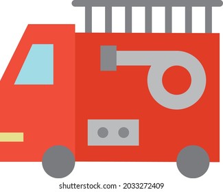 Simple fire truck color icon