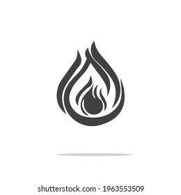 Simple Fire Vector Flat Style