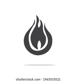 Simple Fire Vector Flat Style