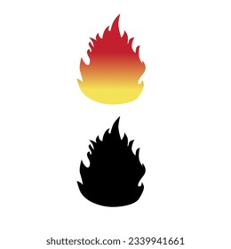 Simple fire vectors in red and black