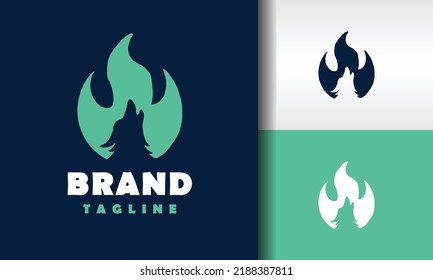 the simple fire wolf logo