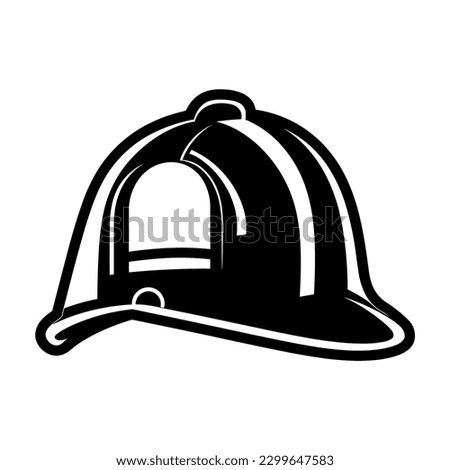 Simple firefighter helmet flat Icon black vector Stock foto © 