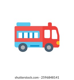 Simple firetruck icon designed for emergency themes.